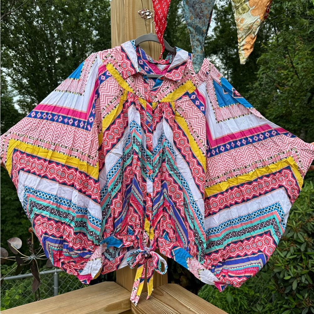 Tolani Collection Boho Flowy Top ~ Size XL